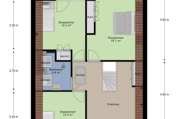 Plattegrond – Hoensbroekstraat 58, Arnhem