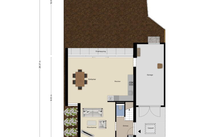 Plattegrond – Hofstraat 4, Wouw