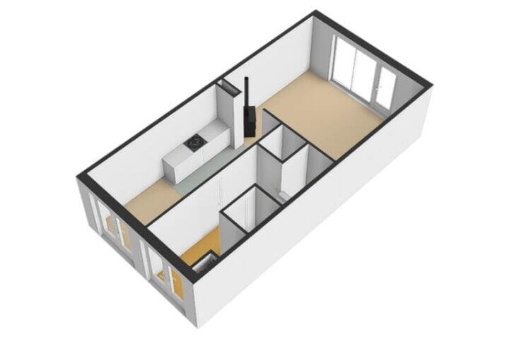 Plattegrond – Hoge Borgh 74, Leek