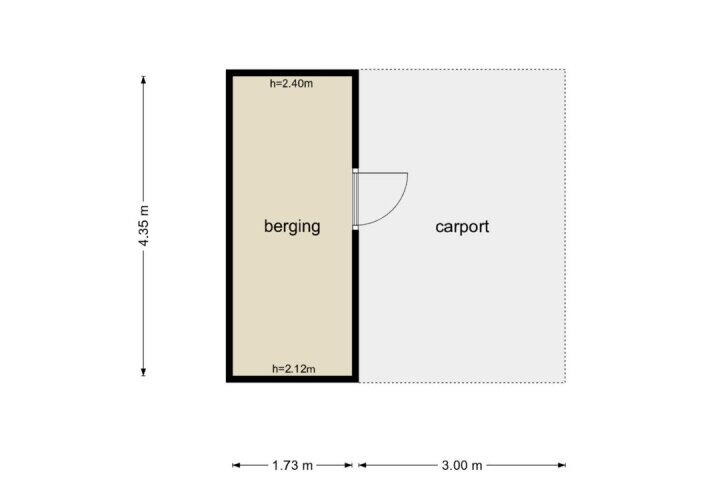 Plattegrond – Hoge Borgh 74, Leek