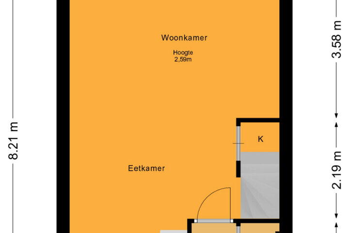 Plattegrond – Holbeinstraat 41, Almere