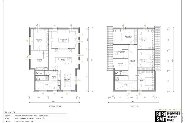 Plattegrond – Hoofdstraat 19, Schoonloo