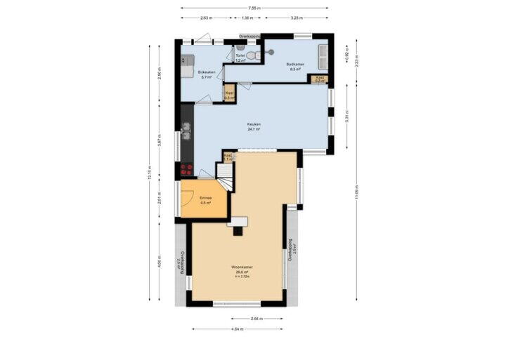 Plattegrond – Hoofdstraat 32, Een