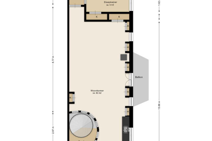 Plattegrond – Hoofdweg-Boven 2, Haulerwijk