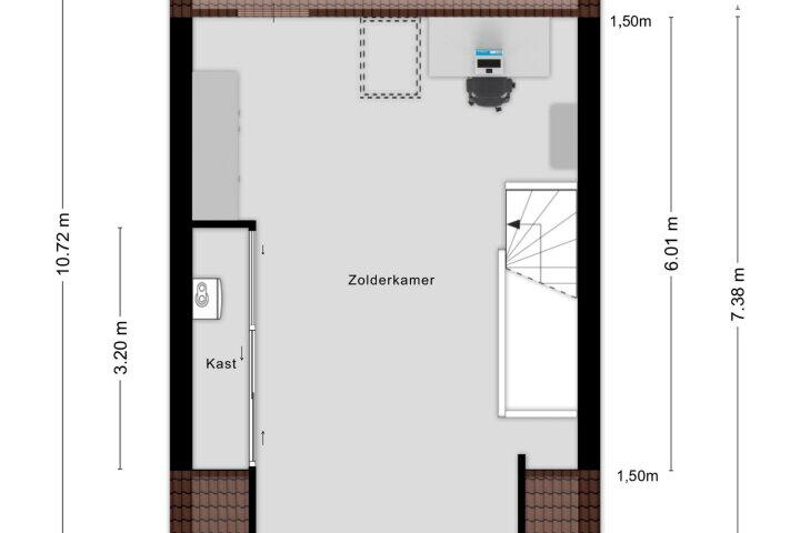 Plattegrond – Hoofpolderstraat 9, Den Haag