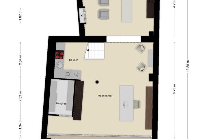 Plattegrond – Hoogstraat 11, Heusden