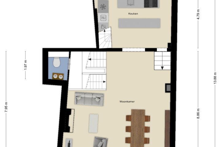 Plattegrond – Hoogstraat 11, Heusden