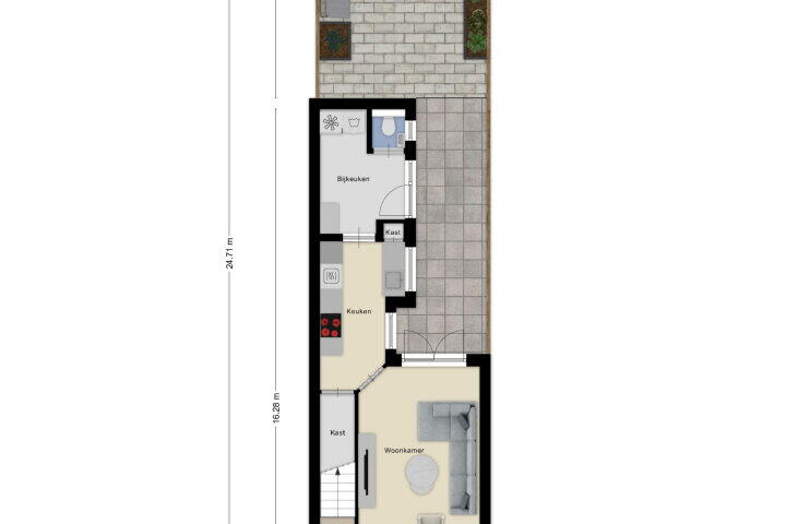 Plattegrond – Hoogstraat 94, Roosendaal