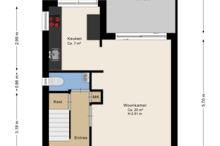 Plattegrond – Hortensiastraat 9, Assen