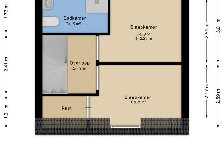 Plattegrond – Hortensiastraat 9, Assen