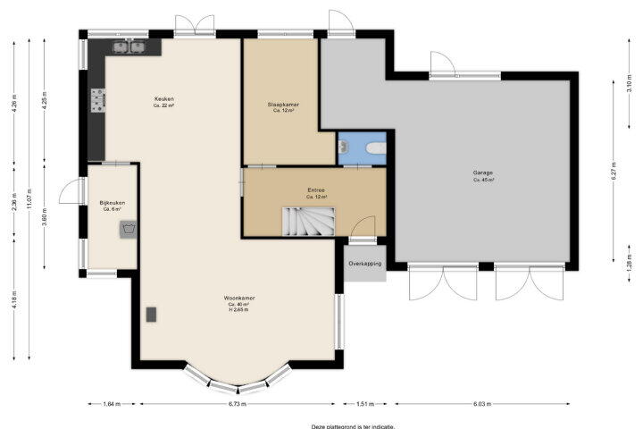Plattegrond – Houtlaan 117, Assen