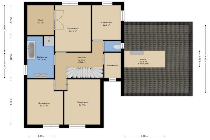 Plattegrond – Houtlaan 117, Assen