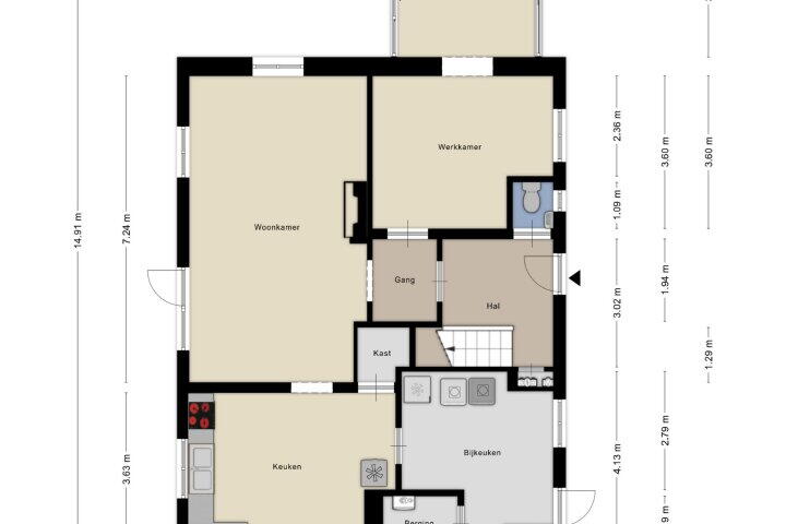 Plattegrond – Houtsestraat 16 A, Balgoij