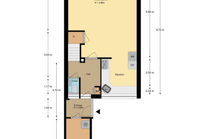 Plattegrond – Houtzagersdonk 206, Apeldoorn