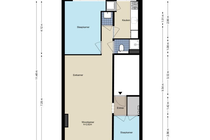 Plattegrond – Hugo de Grootplein 8 3, Amsterdam
