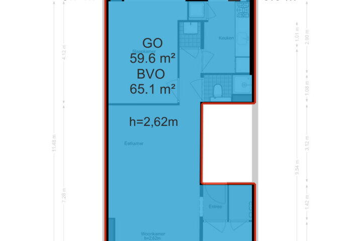 Plattegrond – Hugo de Grootplein 8 3, Amsterdam