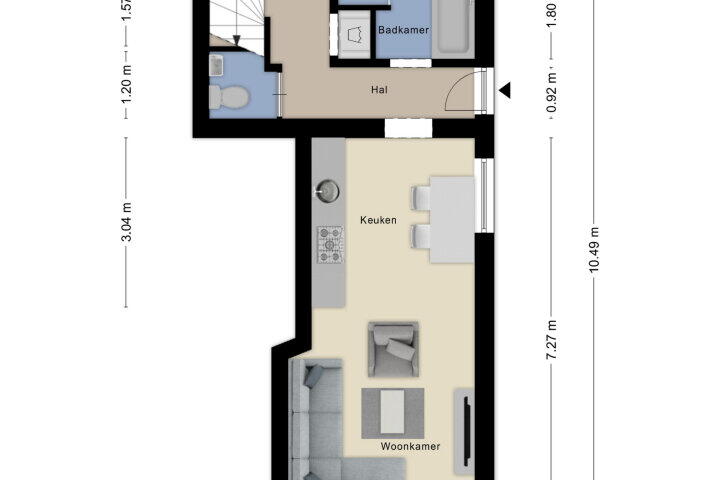 Plattegrond – Hulsdonksestraat 31 A, Roosendaal