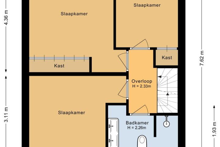 Plattegrond – Hulstlaan 9, Heerhugowaard