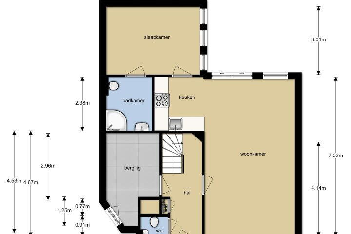 Plattegrond – Hunzestraat 89, Enschede