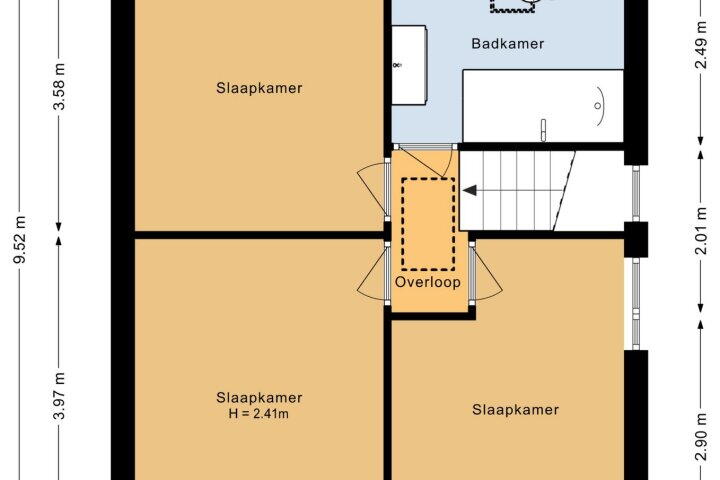 Plattegrond – Iepenbroek 3, Breda