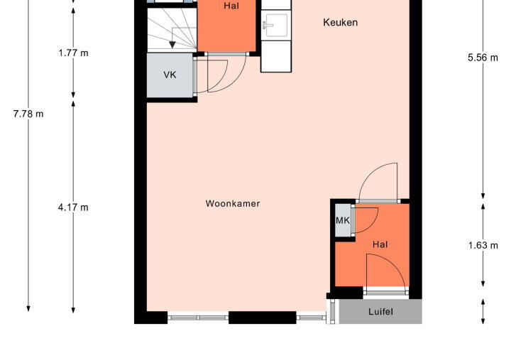 Plattegrond – IJsselstraat 13, Nijmegen