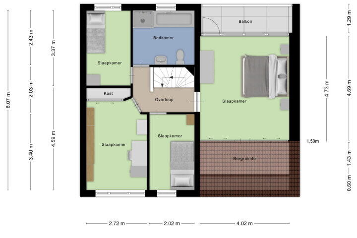 Plattegrond – Imkerberg 60, Roosendaal
