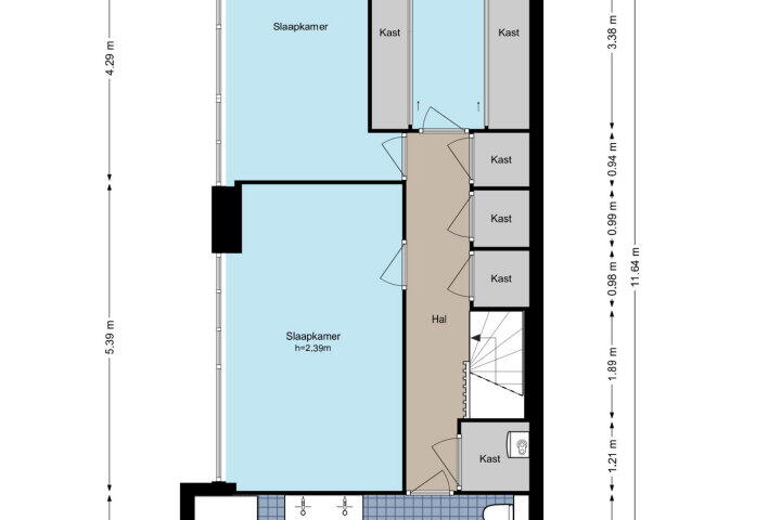 Plattegrond – In het Midden 41, Uithoorn