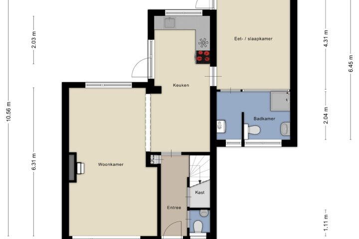 Plattegrond – Irenestraat 15, Beuningen (GE)
