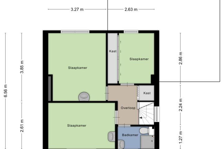 Plattegrond – Irenestraat 15, Beuningen (GE)
