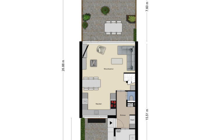 Plattegrond – Isabelladonk 32, Roosendaal