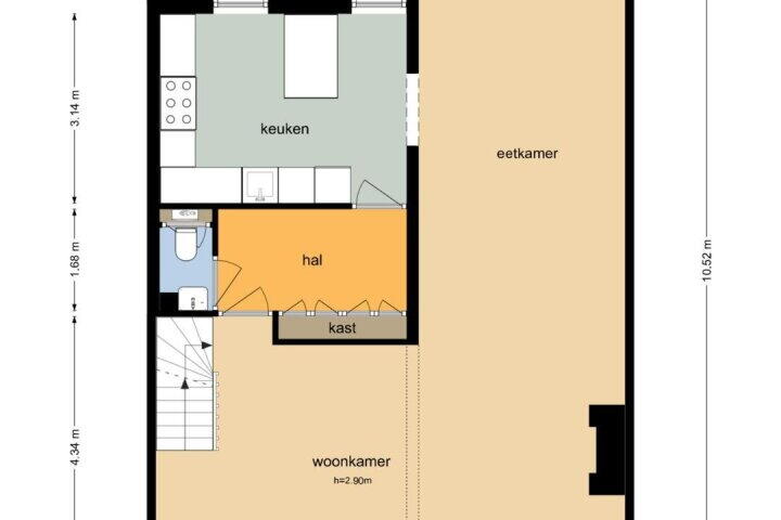 Plattegrond – Jacob Catskade 49 3, Amsterdam