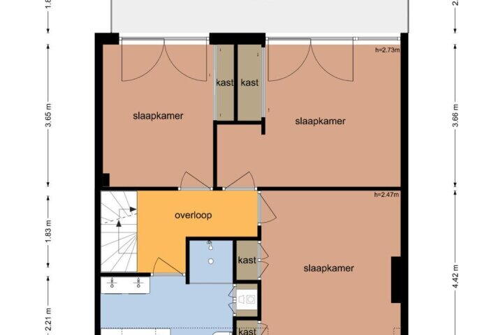 Plattegrond – Jacob Catskade 49 3, Amsterdam