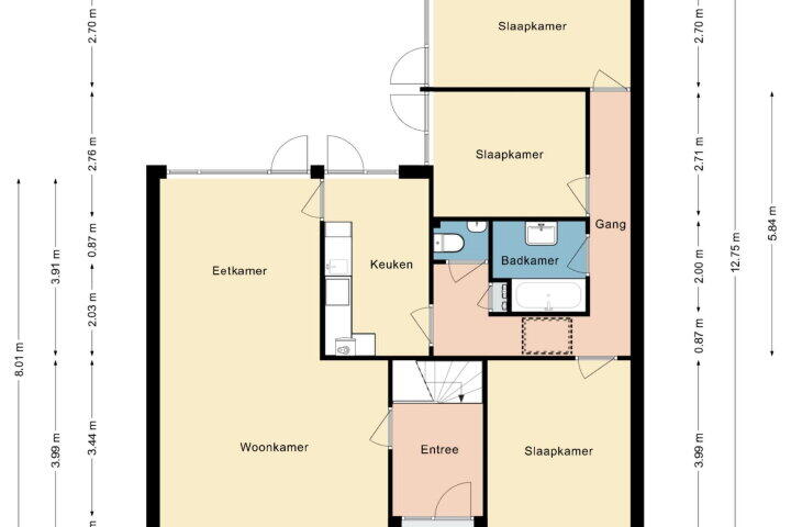 Plattegrond – Jacob Ruysdaelstraat 41, Kerkrade