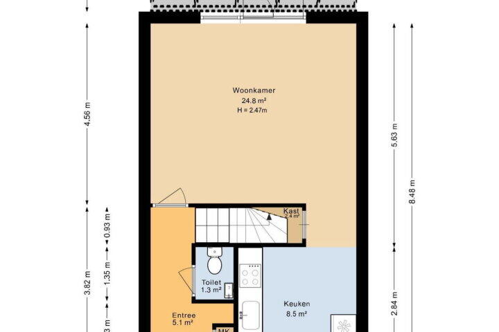 Plattegrond – Jacob van Hattumstraat 60, Groningen