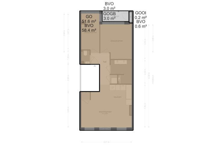 Plattegrond – Jacob van Lennepkade 342 3, Amsterdam