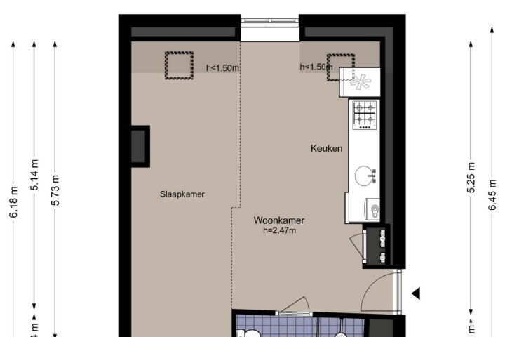 Plattegrond – Jacob van Lennepkade 62 G, Amsterdam