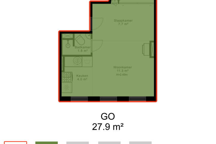 Plattegrond – Jacob van Lennepstraat 23 C, Amsterdam