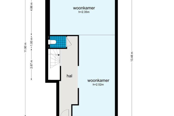 Plattegrond – Jacob van Lennepstraat 69 H, Amsterdam