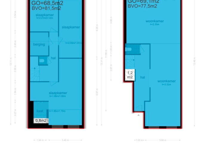 Plattegrond – Jacob van Lennepstraat 69 H, Amsterdam