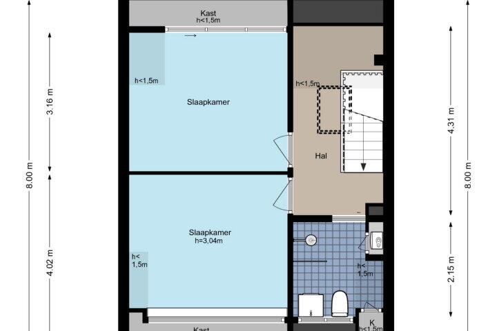 Plattegrond – Jan de Beyerhof 2, Ouderkerk aan de Amstel