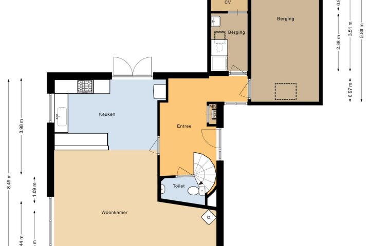 Plattegrond – Jan Glijnisweg 65 B, Heerhugowaard