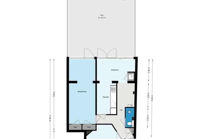 Plattegrond – Jan Lievensstraat 46 H, Amsterdam