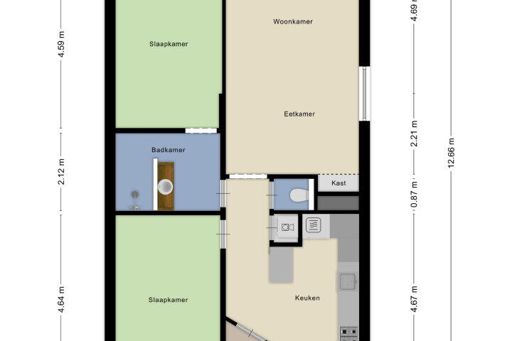 Plattegrond – Jan Ligthartstraat 655, Heemskerk