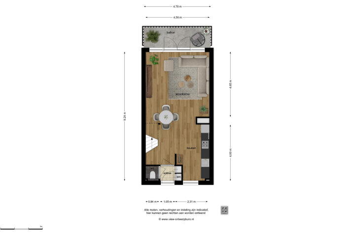 Plattegrond – Jan Nieuwenhuyzenstraat 56 B, Breda