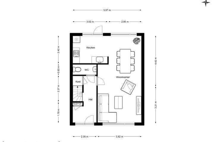Plattegrond – Jansoniusstraat 36, Drachten