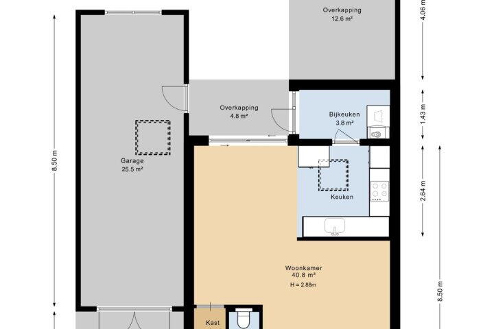 Plattegrond – Jan Steenstraat 13, Nietap