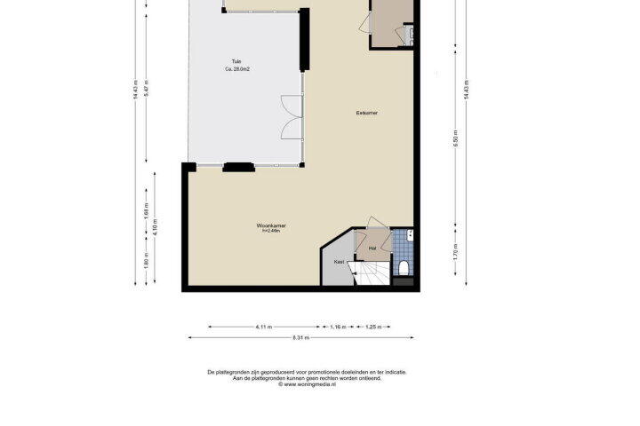 Plattegrond – Jan van Mierlolaan 16, Amstelveen