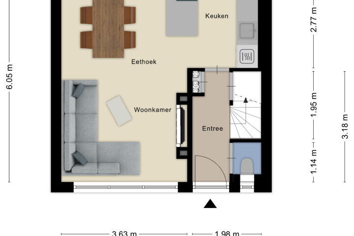 Plattegrond – Jan Vermeerlaan 76, Roosendaal