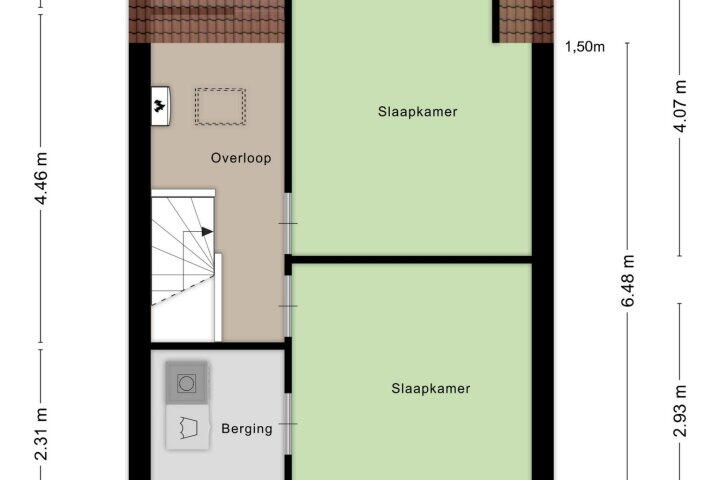 Plattegrond – Jeltje de Bosch Kemperstraat 15, Alphen aan den Rijn