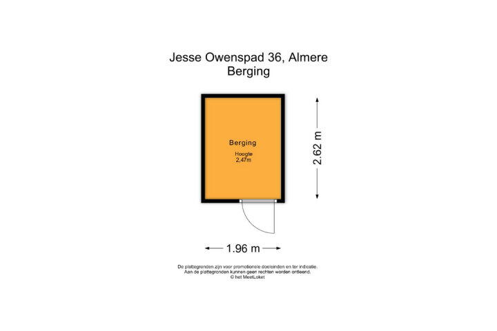 Plattegrond – Jesse Owenspad 36, Almere